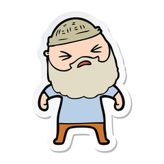 sticker of a cartoon man with beard