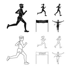 Isolated object of sport  and winner sign. Set of sport  and fitness  vector icon for stock.