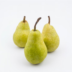 Three green pears