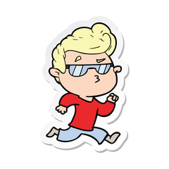 sticker of a cartoon cool guy