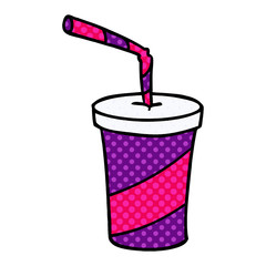 cartoon doodle of fastfood drink