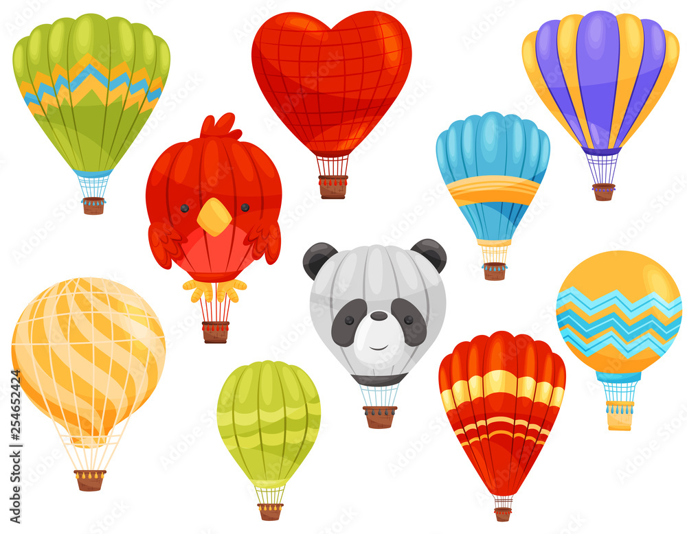 Wall mural hot air balloon concept. vector flat illustration.