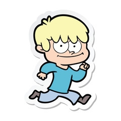 sticker of a happy cartoon man