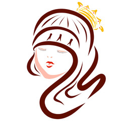 Young beautiful princess with a crown and makeup