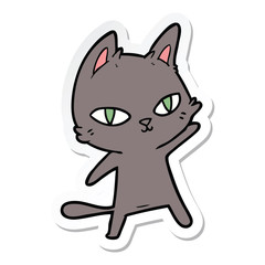 sticker of a cartoon cat staring