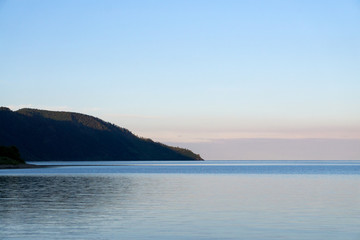 landscape with mountains and sea/lake