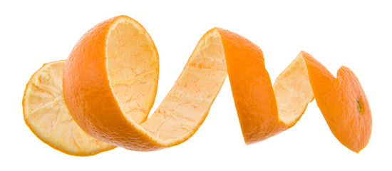 orange skin isolated on white background