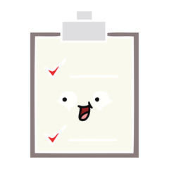 flat color retro cartoon check list