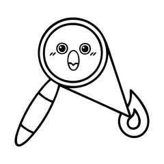 line drawing cartoon magnifying glass