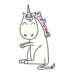 quirky hand drawn cartoon unicorn