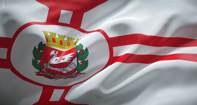 Bandeira oficial de S&atilde;o Paulo, Brasil.