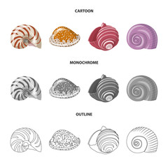 Vector illustration of animal and decoration logo. Collection of animal and ocean stock vector illustration.