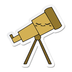 sticker of a cute cartoon telescope