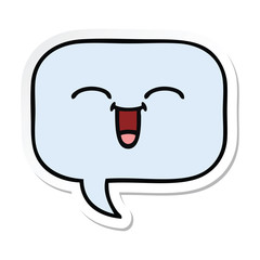 sticker of a cute cartoon speech bubble