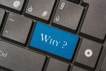 Closeup picture of Why button of keyboard of a modern computer