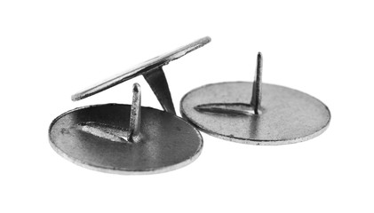 metal buttons for paper isolated on white background