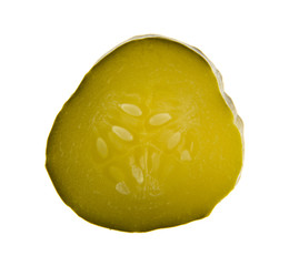 salted cucumber isolated on white background
