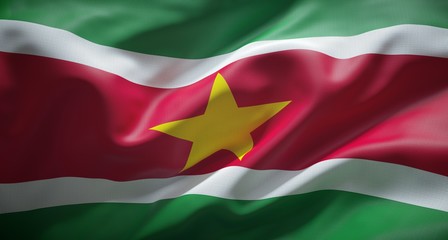 Bandera oficial de la República de Surinam.