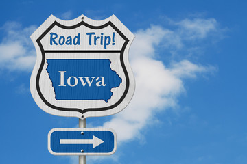 Iowa Road Trip Highway Sign