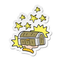 sticker of a cartoon treasure chest