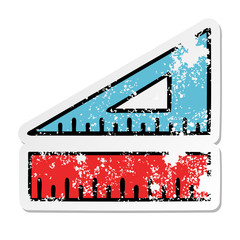Fototapeta premium distressed sticker of a cute cartoon maths set