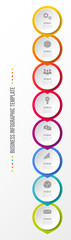 Colorful chart with business symbols - infographic template. Vector