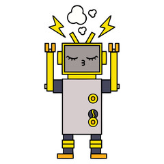 cute cartoon malfunctioning robot