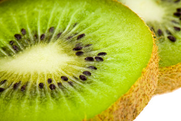 green kiwi isolated on white background