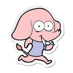 Obraz premium sticker of a happy cartoon elephant