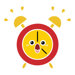 flat color retro cartoon alarm clock