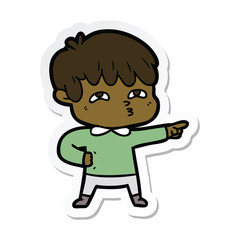 sticker of a cartoon man confused