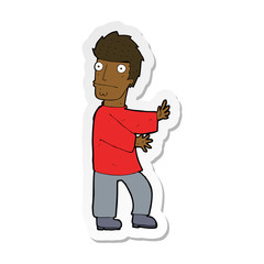 sticker of a cartoon nervous man