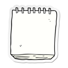 sticker of a cartoon note pad