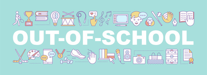 Out-of-school learning word concepts banner