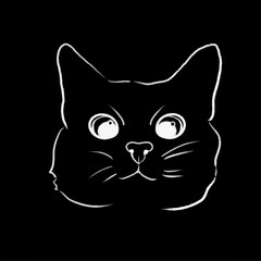 vector cat line illustration 