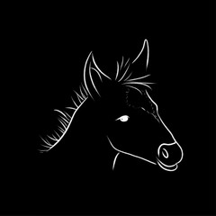 horse sketch one line draw vector illustration