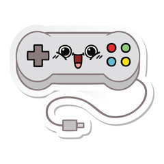 sticker of a cute cartoon game controller