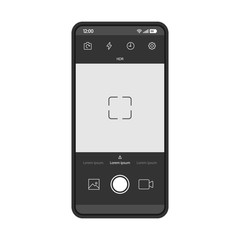 Smartphone camera interface vector template