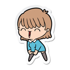 sticker of a cartoon woman