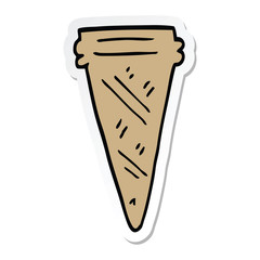 sticker of a cartoon ice cream cone