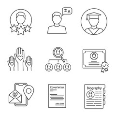 Resume linear icons set