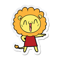 sticker of a happy cartoon lion
