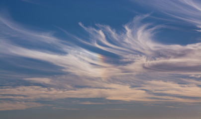 Beutiful background with clouds and sun, landscape with summer sunset