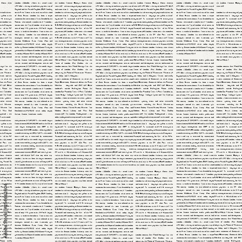 Poster vector seamless pattern with newspaper columns. text in newspaper page unreadable. black and white r