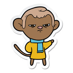 sticker of a cartoon monkey