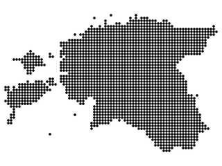 Fototapeta na wymiar Map of Estonia With Dots
