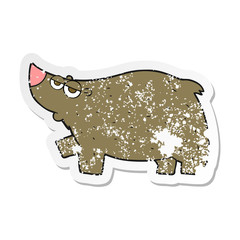 retro distressed sticker of a cartoon bear