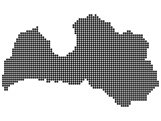 Map of Latvia With Dots