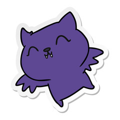 sticker cartoon of cute kawaii bat