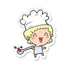 sticker of a cartoon chef